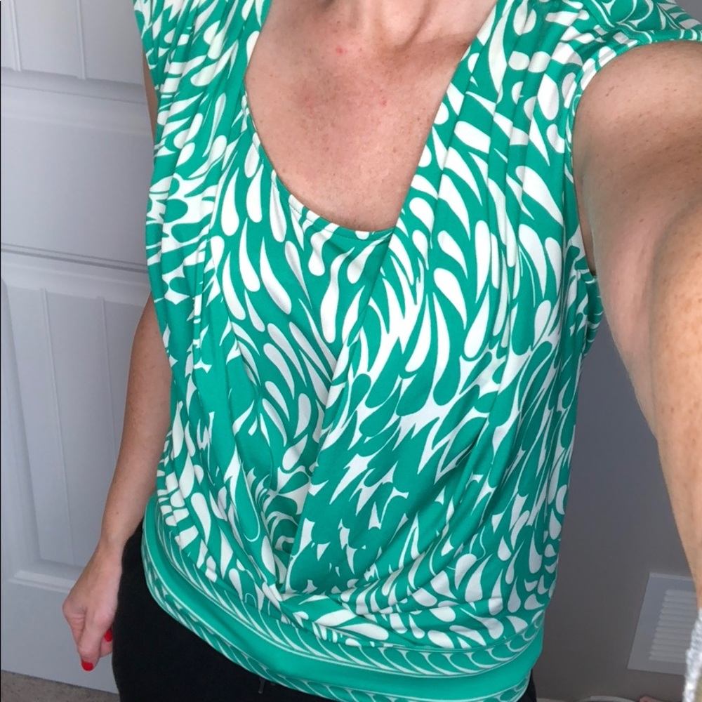 BCBG green and cream tank/blouse